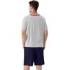 imageWiWi Mens Pajamas Set Viscose from Bamboo Short Sleeve Top ampamp Pajama Shorts Sleepwear Soft Loungewear with Pockets SXXLBlight Heather GreyNavy
