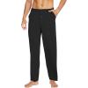 imageWiWi Mens Soft Knit Pajama Pants Lightweight Sleep Lounge Bottoms with Pockets Open Fly Sleepwear Sweatpants SXXLBlack