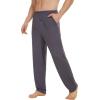 imageWiWi Mens Soft Knit Pajama Pants Lightweight Sleep Lounge Bottoms with Pockets Open Fly Sleepwear Sweatpants SXXLDark Grey