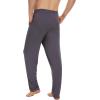 imageWiWi Mens Soft Knit Pajama Pants Lightweight Sleep Lounge Bottoms with Pockets Open Fly Sleepwear Sweatpants SXXLDark Grey