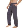imageWiWi Mens Soft Knit Pajama Pants Lightweight Sleep Lounge Bottoms with Pockets Open Fly Sleepwear Sweatpants SXXLDark Grey