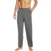 imageWiWi Mens Soft Knit Pajama Pants Lightweight Sleep Lounge Bottoms with Pockets Open Fly Sleepwear Sweatpants SXXLDark Heather Grey