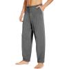 imageWiWi Mens Soft Knit Pajama Pants Lightweight Sleep Lounge Bottoms with Pockets Open Fly Sleepwear Sweatpants SXXLDark Heather Grey
