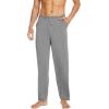 imageWiWi Mens Soft Knit Pajama Pants Lightweight Sleep Lounge Bottoms with Pockets Open Fly Sleepwear Sweatpants SXXLHeather Grey