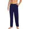 imageWiWi Mens Soft Knit Pajama Pants Lightweight Sleep Lounge Bottoms with Pockets Open Fly Sleepwear Sweatpants SXXLNavy