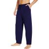 imageWiWi Mens Soft Knit Pajama Pants Lightweight Sleep Lounge Bottoms with Pockets Open Fly Sleepwear Sweatpants SXXLNavy