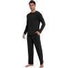 imageWiWi Mens Viscose from Bamboo Pajamas Set Lightweight Sleepwear Long Sleeve Crewneck Sleep Shirt and Long Pants SXXLBlack