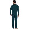 imageWiWi Mens Viscose from Bamboo Pajamas Set Lightweight Sleepwear Long Sleeve Crewneck Sleep Shirt and Long Pants SXXLDeep Teal