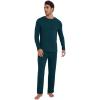 imageWiWi Mens Viscose from Bamboo Pajamas Set Lightweight Sleepwear Long Sleeve Crewneck Sleep Shirt and Long Pants SXXLDeep Teal