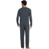 imageWiWi Mens Viscose from Bamboo Pajamas Set Lightweight Sleepwear Long Sleeve Crewneck Sleep Shirt and Long Pants SXXLMidnight Blue