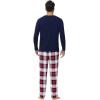 imageWiWi Pajamas for MenViscose Made from BambooLong Sleeve Pj Set CrewNeck Pajama Sets Comfy Loungewear SXXLNavynavyRed Plaid