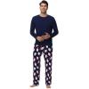 imageWiWi Pajamas for MenViscose Made from BambooLong Sleeve Pj Set CrewNeck Pajama Sets Comfy Loungewear SXXLNavysanta Claus on Navy