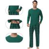 imageWiWi Pajamas for MenViscose Made from BambooLong Sleeve Pj Set CrewNeck Pajama Sets Comfy Loungewear SXXLPine Greengreen Plaid