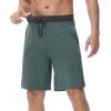 imageWiWi Soft Pajama Bottoms Shorts for Men Sports Pjs Sleep Summer Short Pants Viscose from Bamboo Loungewear SXXLMoss Green