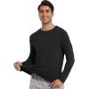 imageWiWi Viscose from Bamboo Mens Long Sleeve Tees Sun Protection Athletic Crew Neck Shirts for Pajamas SXXLAblack