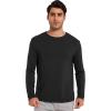 imageWiWi Viscose from Bamboo Mens Long Sleeve Tees Sun Protection Athletic Crew Neck Shirts for Pajamas SXXLAblack