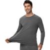imageWiWi Viscose from Bamboo Mens Long Sleeve Tees Sun Protection Athletic Crew Neck Shirts for Pajamas SXXLAdark Heather Grey