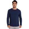 imageWiWi Viscose from Bamboo Mens Long Sleeve Tees Sun Protection Athletic Crew Neck Shirts for Pajamas SXXLAnavy