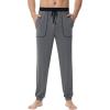 imageWiWi Viscose from Bamboo Mens Pajama Pants Jogger Bottoms Sleep Pant with Pockets Sweatpants SXXLDark Heathe Grey