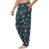 imageWiWi Viscose from Bamboo Mens Sleep Pant Sports Trousers with Pockets Light bottom SXXLAchristmas Elk on Green