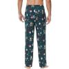 imageWiWi Viscose from Bamboo Mens Sleep Pant Sports Trousers with Pockets Light bottom SXXLAchristmas Elk on Green