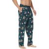 imageWiWi Viscose from Bamboo Mens Sleep Pant Sports Trousers with Pockets Light bottom SXXLAchristmas Elk on Green