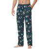 imageWiWi Viscose from Bamboo Mens Sleep Pant Sports Trousers with Pockets Light bottom SXXLAchristmas Elk on Green