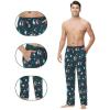 imageWiWi Viscose from Bamboo Mens Sleep Pant Sports Trousers with Pockets Light bottom SXXLAchristmas Elk on Green