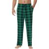 imageWiWi Viscose from Bamboo Mens Sleep Pant Sports Trousers with Pockets Light bottom SXXLAgreen Plaid
