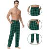 imageWiWi Viscose from Bamboo Mens Sleep Pant Sports Trousers with Pockets Light bottom SXXLAgreen Plaid