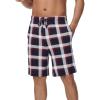 imageWiWi Mens Bamboo Viscose Pajama Shorts Lightweight Lounge Bottoms Soft Knit Sleep Short Pants Loungewear with Pockets S3XAnavyRed Stripe Plaid