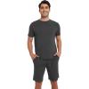imageWiWi Mens Pajamas Set Short Sleeve Top and Shorts Pajama Lightweight Pjs Viscose made from Bamboo Loungewear SXXLCharcoal Heather