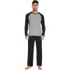 imageWiWi Mens Pajamas Set Viscose from Bamboo Long Sleeve Sleepwear Knit Nightwear 2 Pieces Loungewear Sets with Pants SXXLBlack