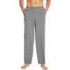 imageWiWi Mens Soft Knit Pajama Pants Lightweight Sleep Lounge Bottoms with Pockets Open Fly Sleepwear Sweatpants SXXLHeather Grey