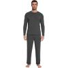 imageWiWi Mens Viscose from Bamboo Pajamas Set Lightweight Sleepwear Long Sleeve Crewneck Sleep Shirt and Long Pants SXXLCharcoal Heather