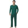 imageWiWi Pajamas for MenViscose Made from BambooLong Sleeve Pj Set CrewNeck Pajama Sets Comfy Loungewear SXXLPine Greengreen Plaid