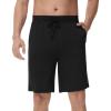 imageWiWi Soft Pajama Bottoms Shorts for Men Sports Pjs Sleep Summer Short Pants Viscose from Bamboo Loungewear SXXLBlack