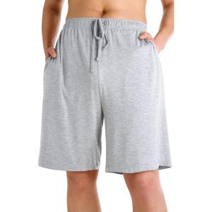 imageWiWi Mens Bamboo Viscose Pajama Shorts Lightweight Lounge Bottoms Soft Knit Sleep Short Pants Loungewear with Pockets S3XAash Grey