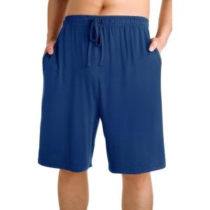 imageWiWi Mens Bamboo Viscose Pajama Shorts Lightweight Lounge Bottoms Soft Knit Sleep Short Pants Loungewear with Pockets S3XAblue Depth