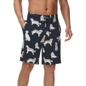imageWiWi Mens Bamboo Viscose Pajama Shorts Lightweight Lounge Bottoms Soft Knit Sleep Short Pants Loungewear with Pockets S3XAdog