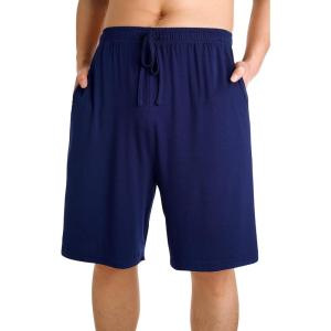 imageWiWi Mens Bamboo Viscose Pajama Shorts Lightweight Lounge Bottoms Soft Knit Sleep Short Pants Loungewear with Pockets S3XAnavy