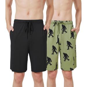 imageWiWi Mens Bamboo Viscose Pajama Shorts Lightweight Lounge Bottoms Soft Knit Sleep Short Pants Loungewear with Pockets S3XBblackchimpanzees
