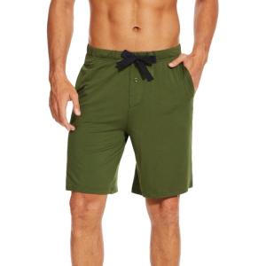 imageWiWi Mens Bamboo Viscose Pajama Shorts Lightweight Lounge Bottoms Soft Knit Sleep Short Pants Loungewear with Pockets S3XCarmy Green