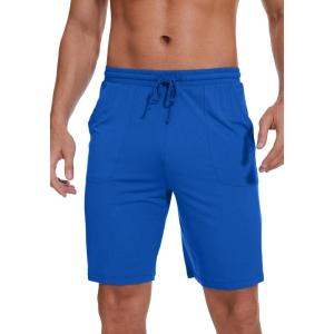 imageWiWi Mens Bamboo Viscose Pajama Shorts Lightweight Lounge Bottoms Soft Knit Sleep Short Pants Loungewear with Pockets S3XDbright Blue
