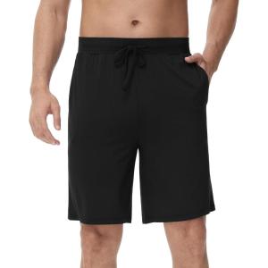 imageWiWi Soft Pajama Bottoms Shorts for Men Sports Pjs Sleep Summer Short Pants Viscose from Bamboo Loungewear SXXLBlack