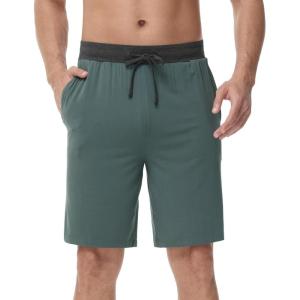 imageWiWi Soft Pajama Bottoms Shorts for Men Sports Pjs Sleep Summer Short Pants Viscose from Bamboo Loungewear SXXLMoss Green