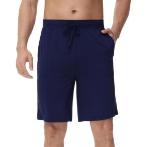 imageWiWi Soft Pajama Bottoms Shorts for Men Sports Pjs Sleep Summer Short Pants Viscose from Bamboo Loungewear SXXLNavy
