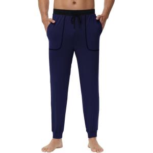 imageWiWi Viscose from Bamboo Mens Pajama Pants Jogger Bottoms Sleep Pant with Pockets Sweatpants SXXLNavy