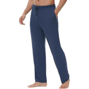 imageWiWi Viscose from Bamboo Mens Sleep Pant Sports Trousers with Pockets Light bottom SXXLAdark Blue
