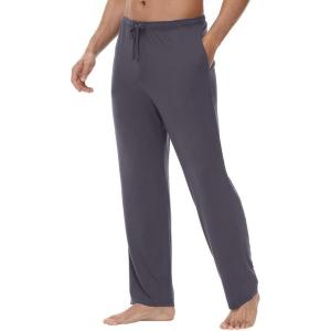 imageWiWi Viscose from Bamboo Mens Sleep Pant Sports Trousers with Pockets Light bottom SXXLAdark Grey